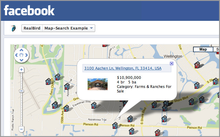 Map-based Property Search Facebook Application